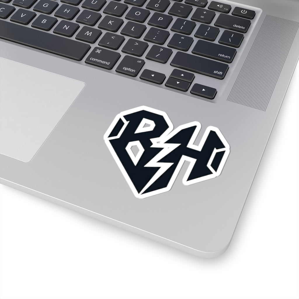 BH Lightning Heart Kiss-Cut Sticker — Black Rock Band Logo Decal
