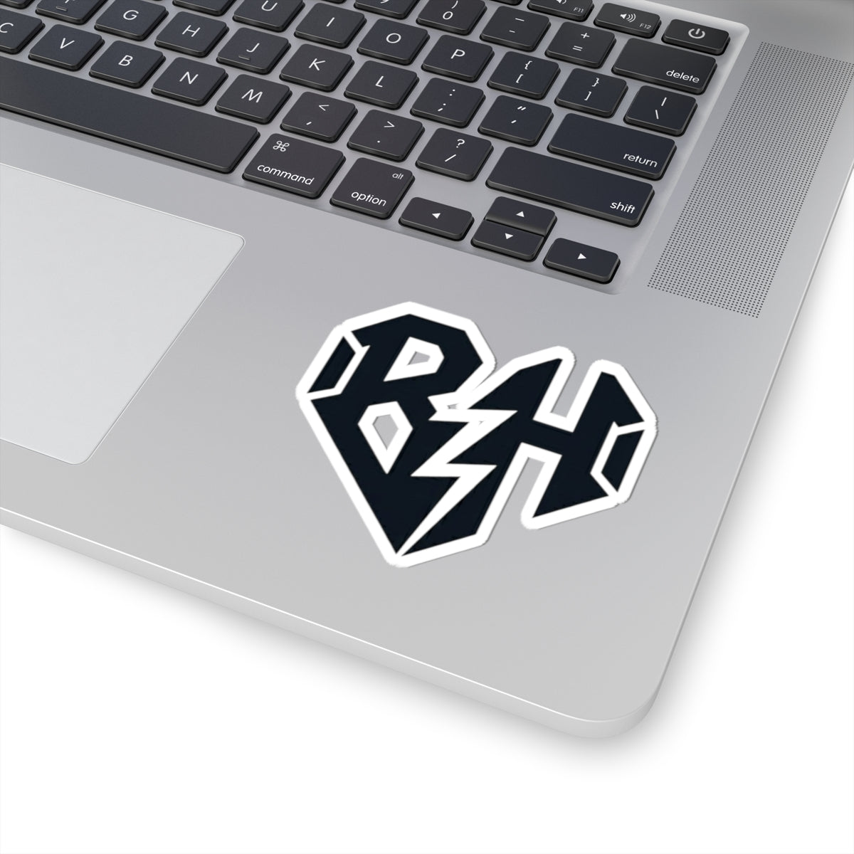 BH Lightning Heart Kiss-Cut Sticker — Black Rock Band Logo Decal