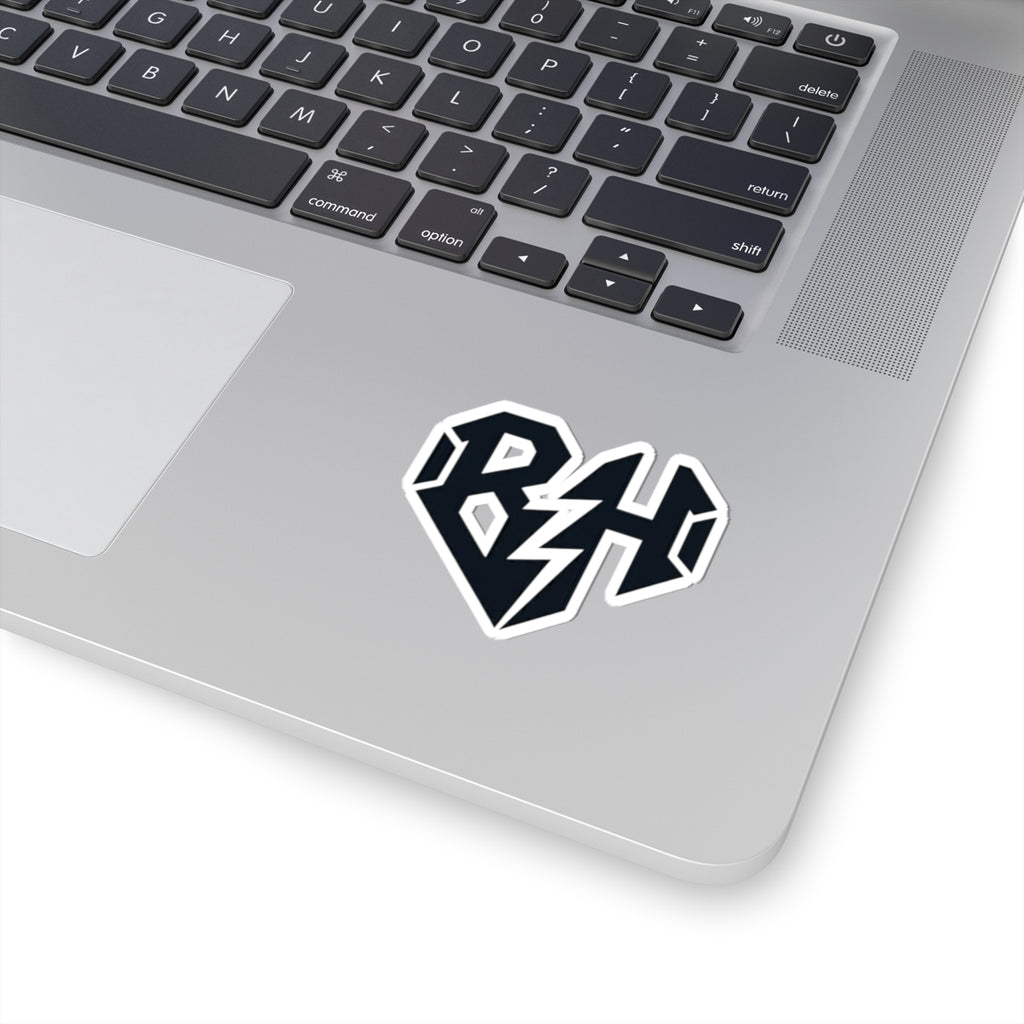BH Lightning Heart Kiss-Cut Sticker — Black Rock Band Logo Decal