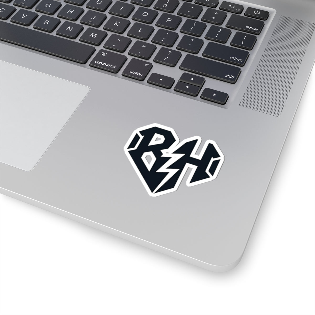 BH Lightning Heart Kiss-Cut Sticker — Black Rock Band Logo Decal