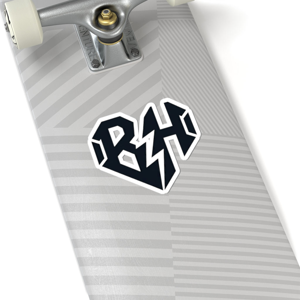 BH Lightning Heart Kiss-Cut Sticker — Black Rock Band Logo Decal