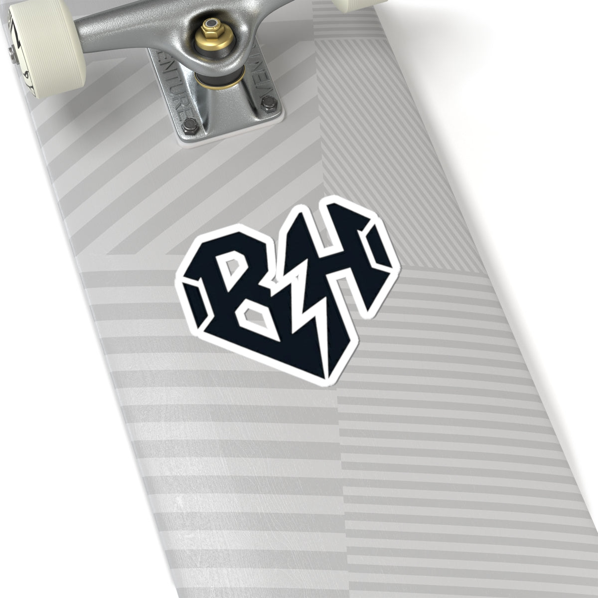 BH Lightning Heart Kiss-Cut Sticker — Black Rock Band Logo Decal